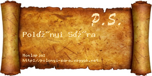 Polónyi Sára névjegykártya